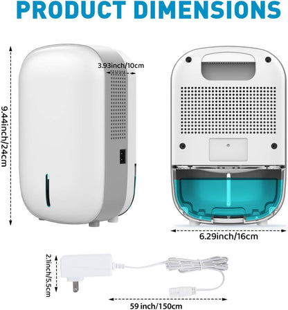 Mini Dehumidifier for Small Bathroom. Quiet. Auto Shut-OFF. Power Off Memory. Electric Dehumidifier for Small Space. Good for Bathroom Basement Bedroom Closet Safe Pantry RV Camper Yacht