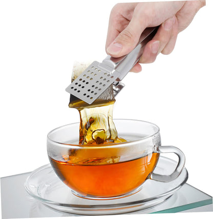 Stainless Steel Tea Bag Squeezer Tongs for Kitchen Food Use Silver | Comfortable Handling, Dishwasher Safe Cleanup, Stainless Steel Build, Silver Finish for Everyday Kitchen Use