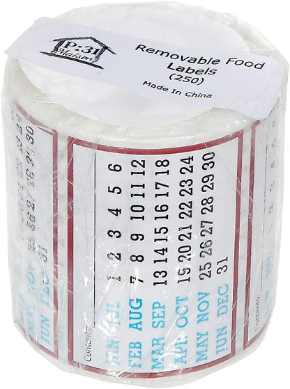 Removable Food, Freezer, Labels 250 Labels, 1.7 inches x 2.5 inches
