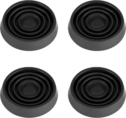 2X2 Round Rubber Caster Cups, Non Slip Furniture Pads - 4 Pack | Anti-Slip Gripper, Anti Skid Furniture Feet, Anti Slide Floor Protector for Bed Couch Table Chair Stoppers, Black