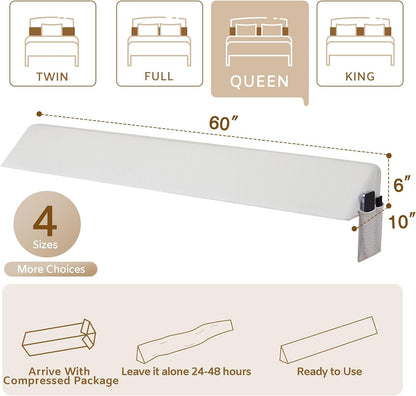 Bedluxe King Bed Wedge Pillow for Headboard, Fill The Gap (0-7")