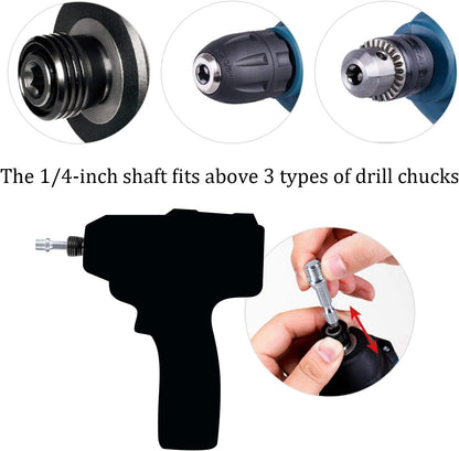 5 Inch Drill Powered Brush Tile Scrubber Scouring Pads | 2 Different Stiffness, 5" Pad Holder with 6 Scrubbing Pads, Cleans Large Flat Areas Perfectly (Drill NOT Included)