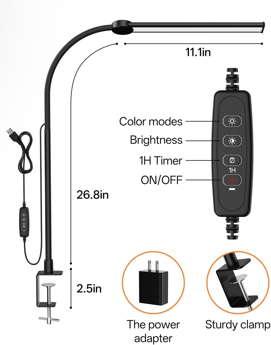 LED Neck Reading Light, Bendable Rechargeable Book Light 110-hr Lasting