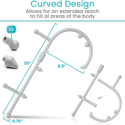 Vive Back and Neck Massager Cane - Trigger Point Massage Tools for Pain | Relief and Muscle - Handheld Self Massage Hook Therapy for Neck, Shoulder - Deep Tissue Myofascial Release Aid for Women