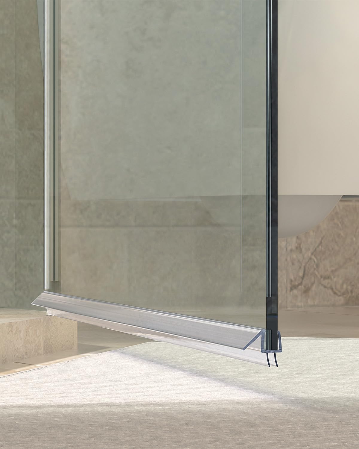 Delamu 3-Pack Shower Door Bottom Seal, 3/8''× 39'' Shower Door Sweep Strip | Shower Seal Strip for 3/8'' (10mm) Doors, Frameless Glass Shower Door Seal Strip Stop Shower Leaks and Create a Water Barrier