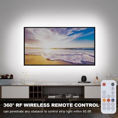 Warm White Led Strip Light with RF Remote Full Kits Bundle with Motion Sensor White Led Strip Light Full Kits