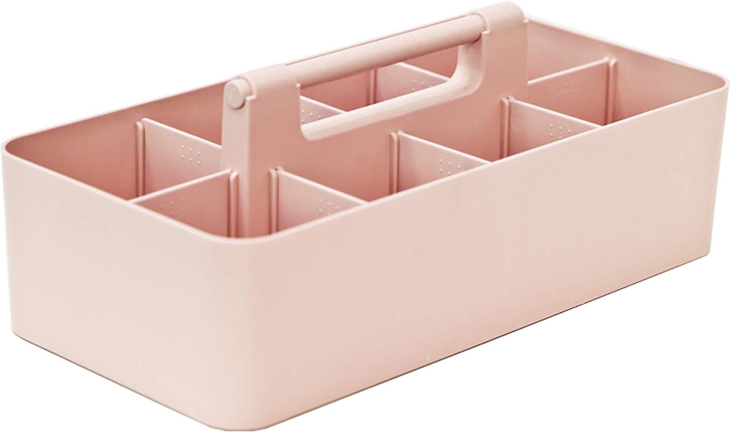 Portable Caddy American Made, DIY Dividers, 8 Compartments, Supply Organizer, Portable Tote Basket with Handle Storage Organizer Bathroom, Office, Crafts, or School Supplies