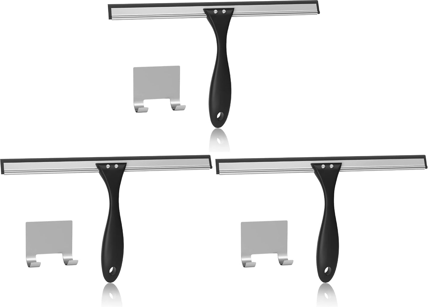 AmazerBath Squeegee for Shower Glass Door, All-Purpose Squeegee with Hook for Shower Doors, Windows, Mirrors, Tiles and Car Glass, 10 Inches