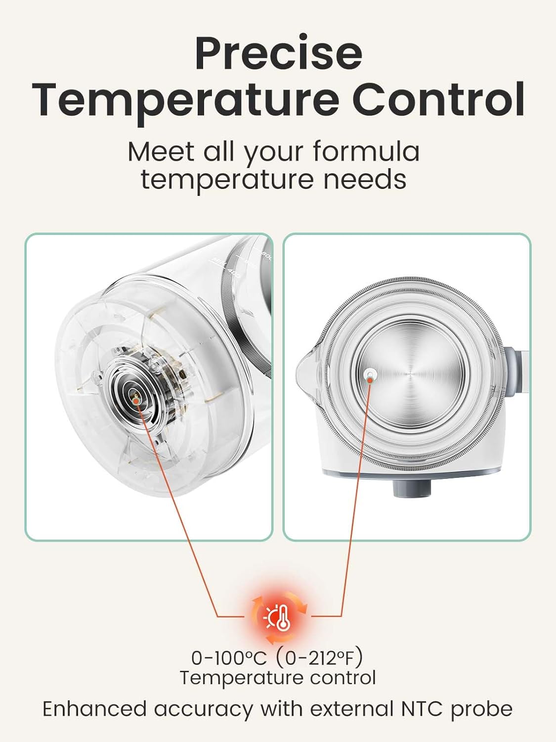 GROWNSY Baby Instant Warmer & Glass Water Boiler with LCD Display and Timer | Accurate Temperature Control for Formula, Coffee and Tea, 1.2 Liter Electric Kettle,Water Warmer for Baby Formula