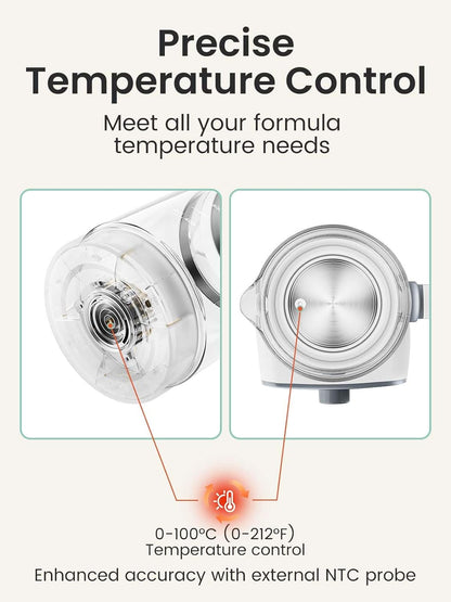 GROWNSY Baby Instant Warmer & Glass Water Boiler with LCD Display and Timer | Accurate Temperature Control for Formula, Coffee and Tea, 1.2 Liter Electric Kettle,Water Warmer for Baby Formula