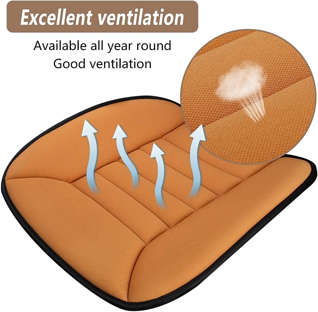 Car Seat Cushion Pad 1.2" Thick Comfort Seat Protector for Car Driver Seat Office Chair Home Use Memory Foam Seat Cushion with Non Slip Bottom, 20'' x 18.5'', Black