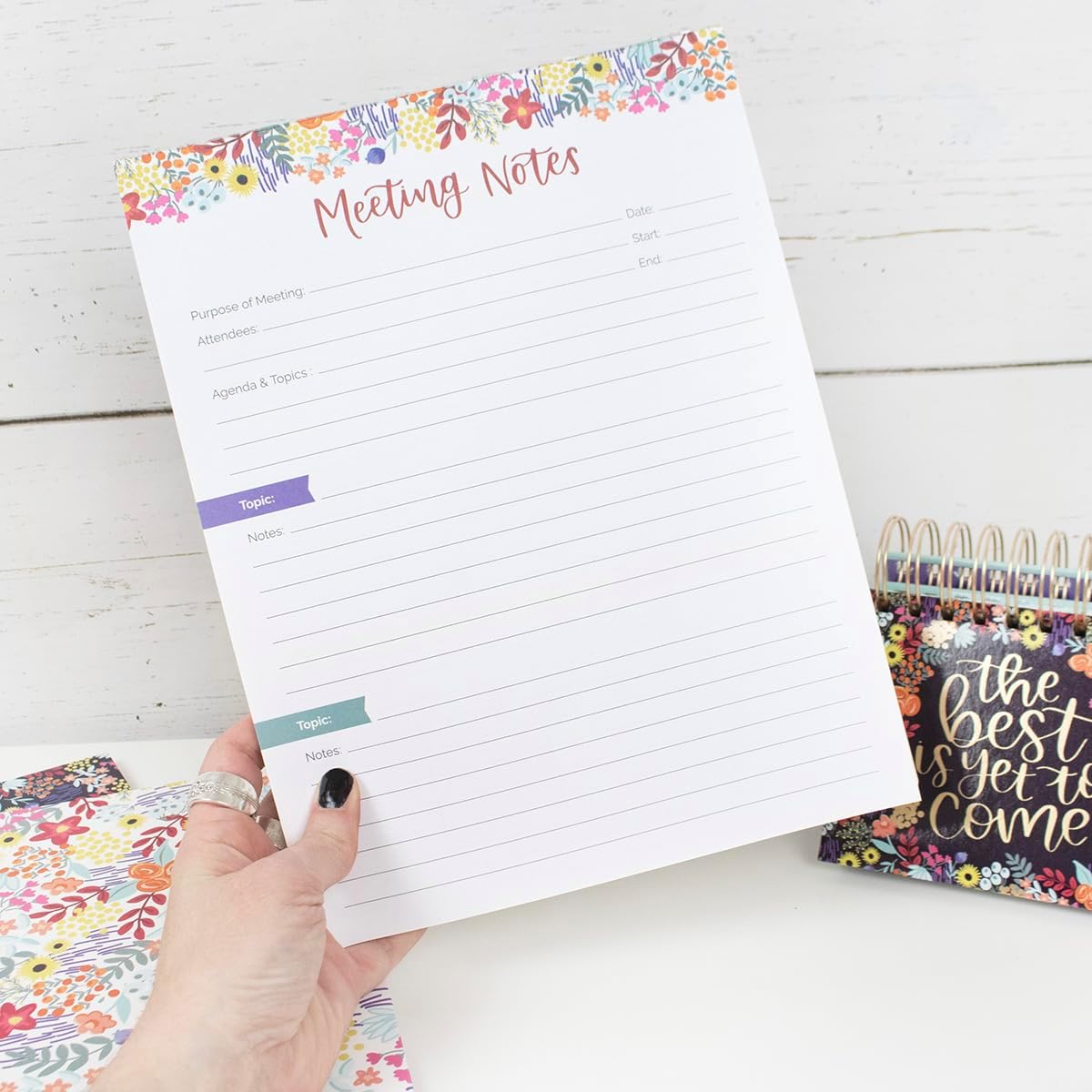 bloom daily planners Horizontal Weekly Magnetic Meal Planning Pad for Fridge with Tear-Off Grocery Shopping List - Hanging Food/Menu Organizer Notepad with Magnets - 8.5” x 11” - Lemons