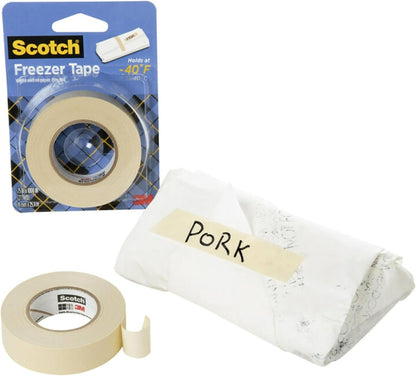 Scotch Freezer Tape, 0.75 in x 1000 in, Writable Surface, Easy Tear, Temperature Resistant, Ideal for Labeling Freezer Bags and Containers