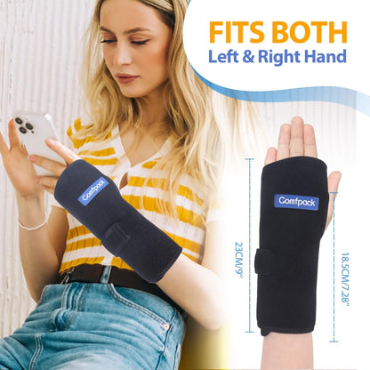 Wrist Ice Pack Wrap for Carpal Tunnel Relief with 2 Gel Ice Packs | Reusable Wrist Brace Compression Sleeve for Injuries, Tendinitis, Swelling, Surgery Recovery, Detachable Gel Inserts, Gifts
