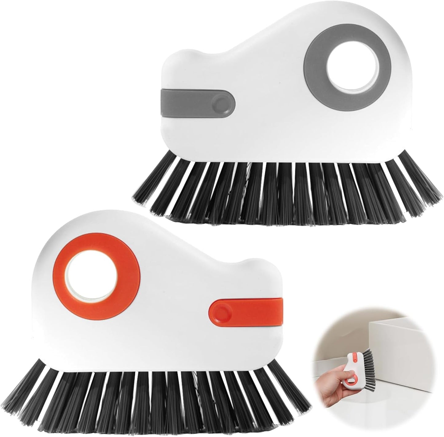 2 Pcs 2 in 1 Window Track Cleaner, Groove Cleaning Brush | Effective window sill cleaner for sliding door tracks and glass door grooves, home, bathroom, kitchen, and narrow crevices