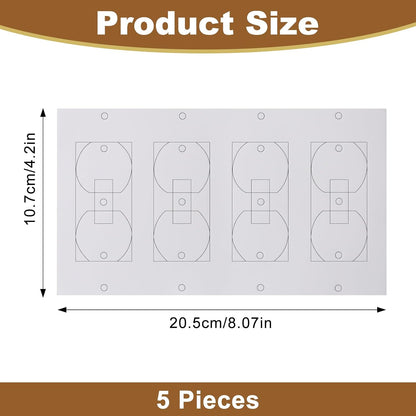 Outlet Insulators Draft Sealers - 4 Sizes EVA Foam Socket Insulation Gaskets | Universal Electric Switch Wall Plate Covers for Energy Saving, Draft Blocking (White, Single 20 Pack)