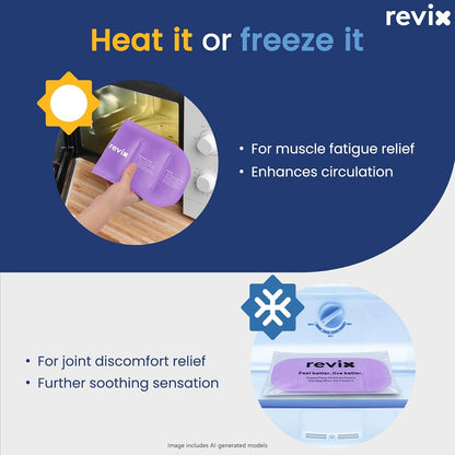 REVIX Ice Pack for Injuries Reusable, 2-Pack Hot & Cold Gel Wrap with Strap