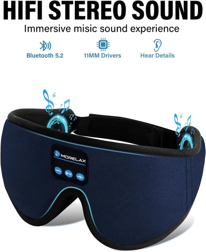 Sleep Headphones,Sleep Mask for Side Sleeper,3D Eye Mask for Sleeping with Stereo Speakers,Bluetooth Headphone,Perfect for Gifts for Women/Men Black