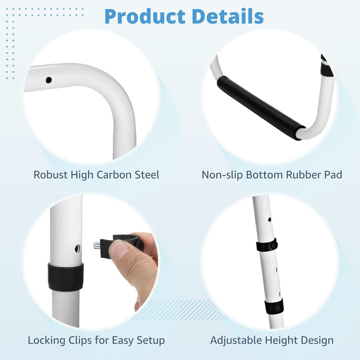 Blanket Lifter for Feet, Adjustable Bed Cradle Blanket Support Frame for Foot, Leg, Knee, Toe and Ankle Pressure Relief, Carbon Steel Bed Lift Aid for Post Surgery, Injury Recovery&Home Care, 4 Clips