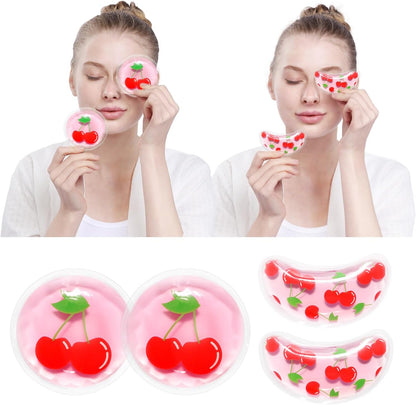 4PCS Gel Eye Ice Pack Set Reusable, Cold and Hot Compress for Eyes, Ice Pack for Eyes, Cooling Eye Pads for Eye Strain, Swelling, Redness, Dark Circles, Puffy Eyes, and Eye Recovery Surgery.