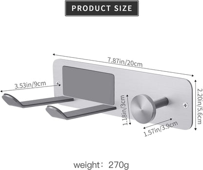 Hair Dryer Holder Wall Mounted, Stainless Steel Self Adhesive Blow Dryer Holder Rack for Dyson Supersonic Hair Dryer,Black