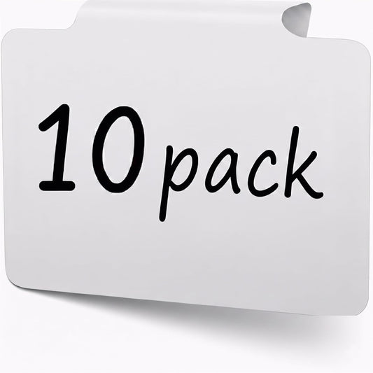 10 Basket Labels Clip On for Pantry Organization and Storage 3x4 in Baskets Bin Labels - Plastic Small Labels for Baskets - White Bin Clip Labels for Baskets - Basket Tags Dry Erase Bin Labels Clip On