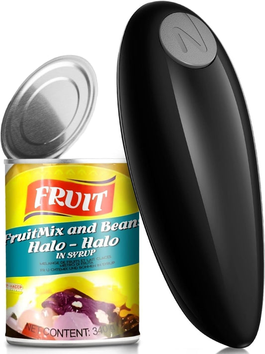 Hands Free Electric Can Openers for Kitchen, Kitchen Gadgets Automatic Can Openers for Seniors, Arthritis Black