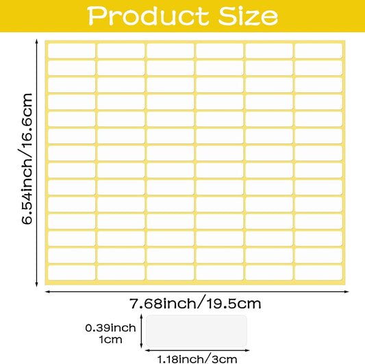 1260 Pcs Mini Labels Stickers Blank - Removable Freezer Labels All-Purpose Small White Label for Price Food Writing Containers Storage Bins Jars Pantry Organization