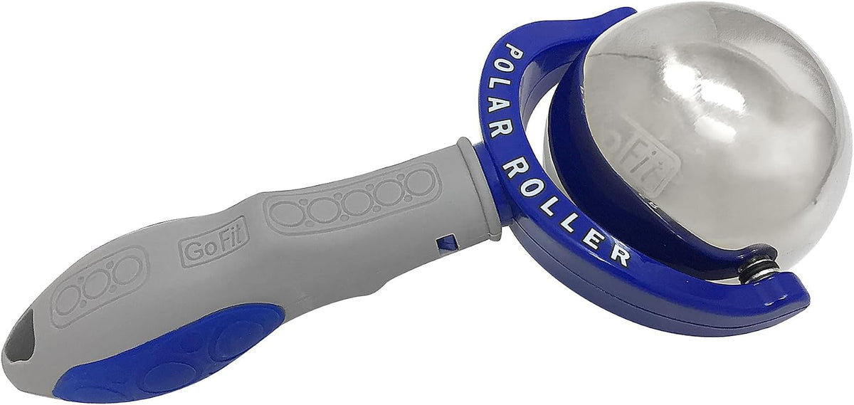 GoFit Polar Roller Cold Compression Therapy Massage Bar for Muscle Relief, Recovery, and Targeted Massage, Blue, 9.8 x 4.8 x 2.8 Inches