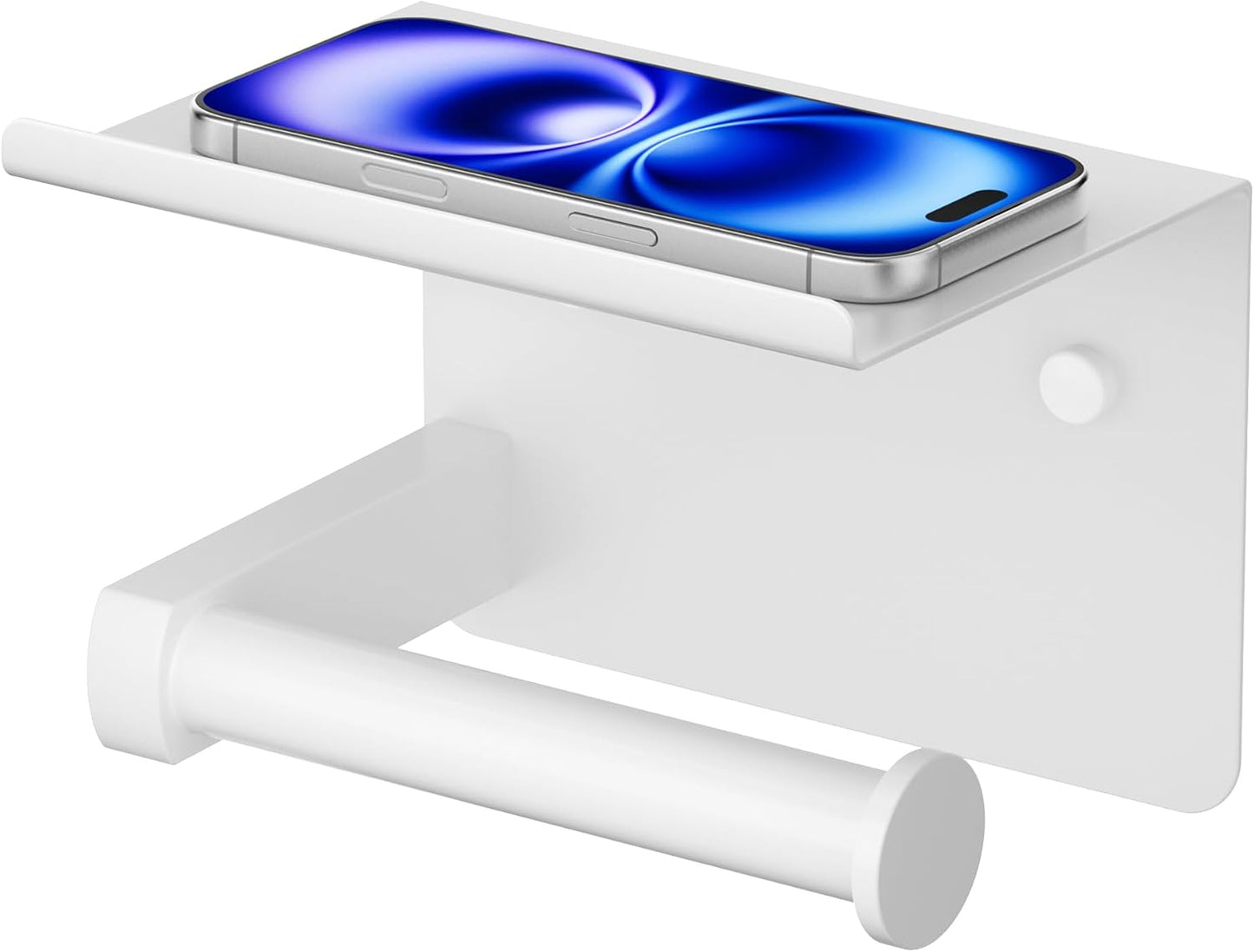 FORIOUS Toilet Paper Holder with Shelf, Adhesive or Screw, Commercial | Brushed Nickel | Wall Mount Bathroom Tissue Holder | SUS304 Stainless Steel Rustproof | Bathroom Tissue Roll Holder