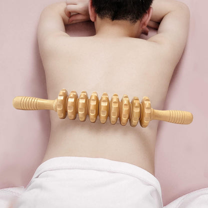 Wooden Massager Handheld Roller Trigger Point Massager Stick for Fascia, Cellulite, Muscle & Abdomen , Body Therapy Massager, Muscle Belly Relief Tool…