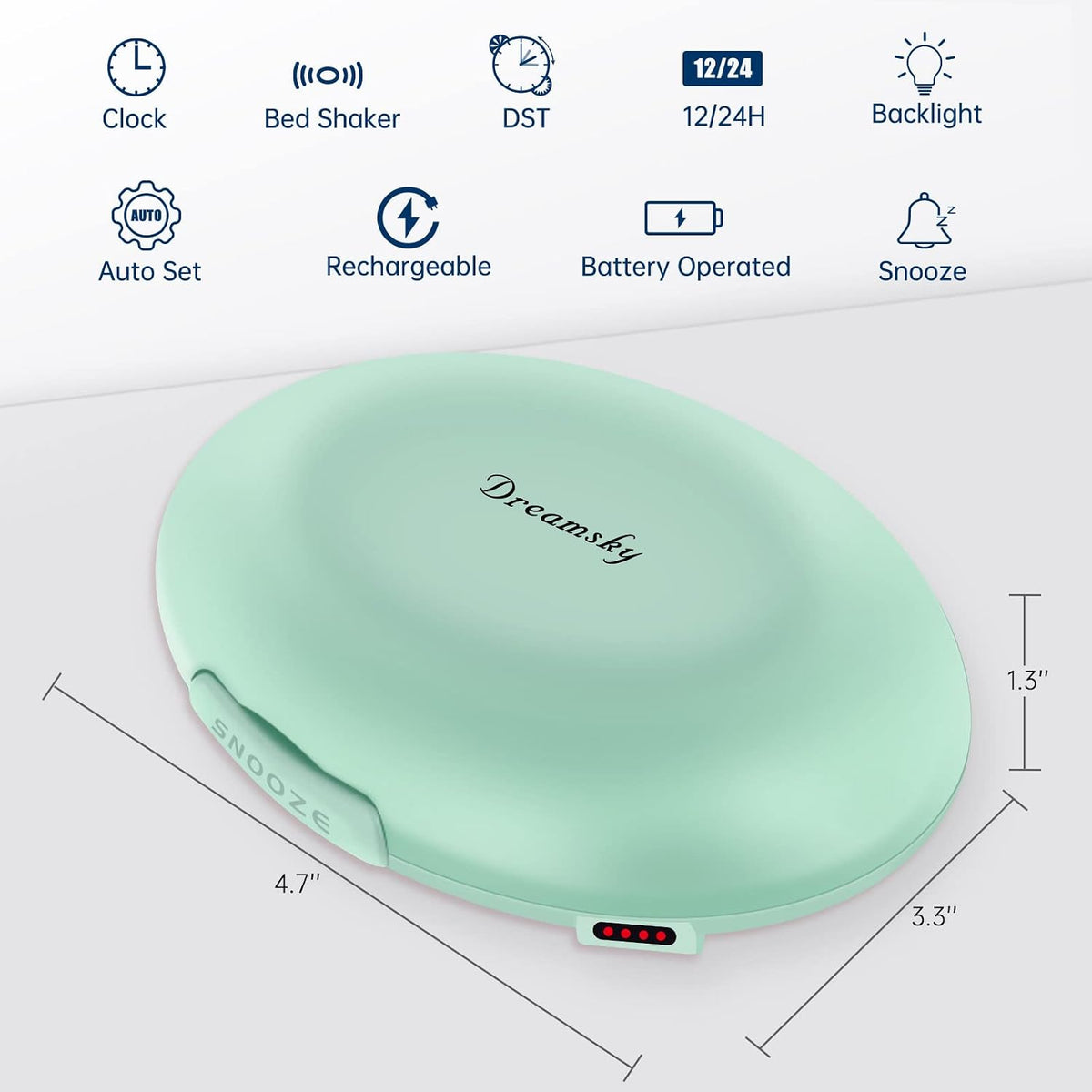 DreamSky Vibrating Alarm Clock for Heavy Sleepers Adults Under Pillow