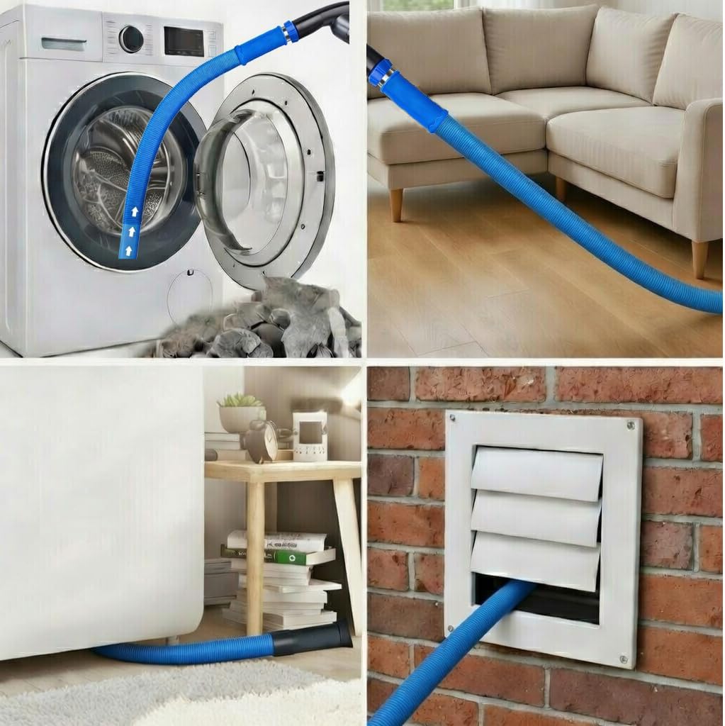 Clothes Dryer Vent Cleaner Kit with Vacuum Hose Attachment Brush, Lint Remover, Dryer Vent Vacuum Hose