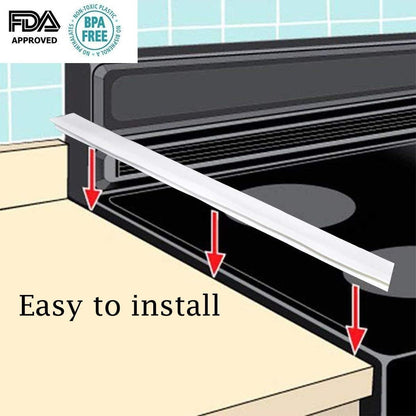 Silicone Gap Covers, (2 PCS) Silicone Stove Gap(21 Inches, Semi Clear) | Filler Stopper Kitchen Stove Gap Covers - Flexible Stoves Counter Gap Cover, Food Grade