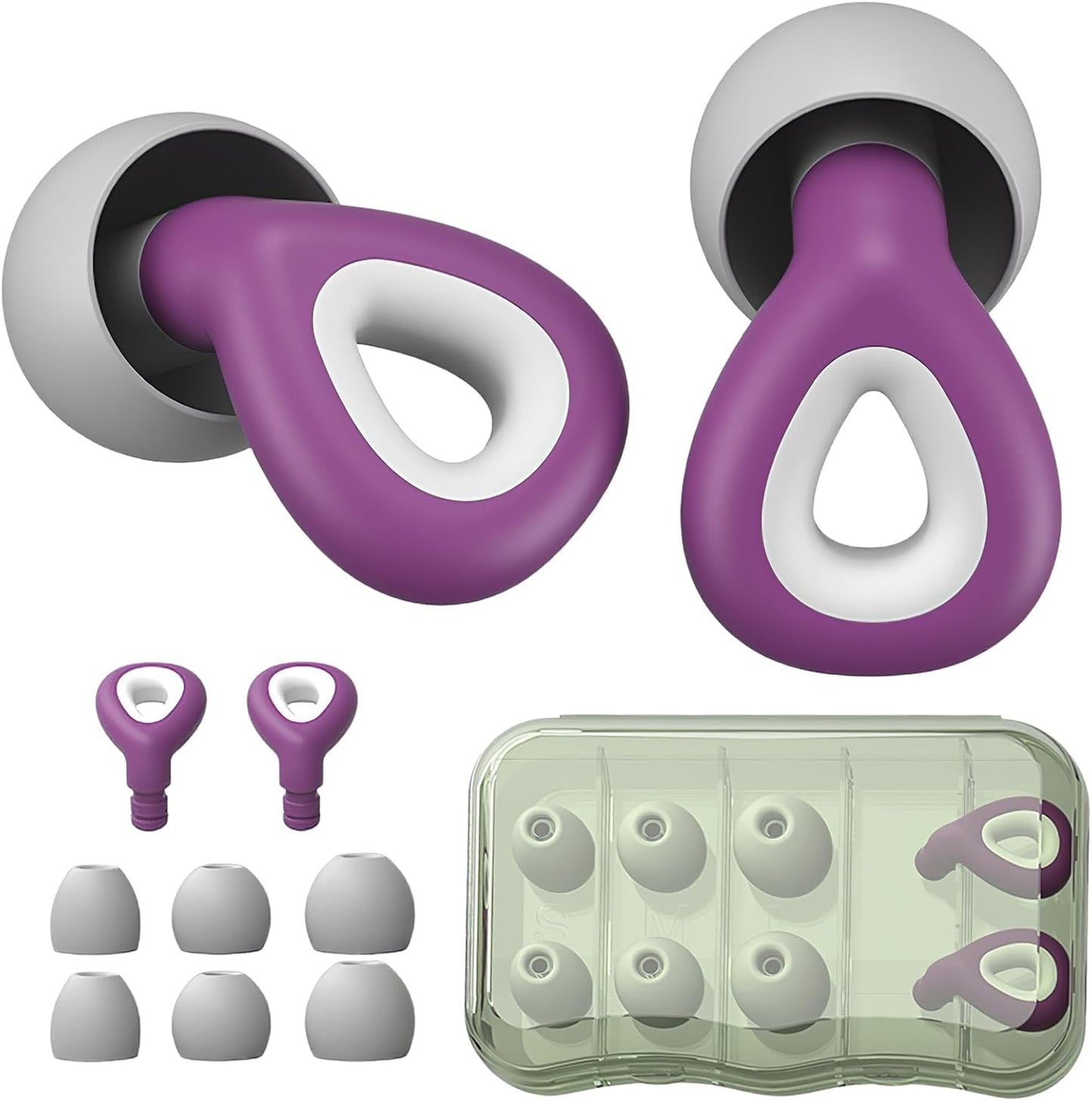 Noise Cancelling Ear plugs for Sleeping - Black Comfortable Reusable Silicone Earplugs for Sleep 24dB Noise Reduction Snoring and Studying Travel Concerts Hearing Protection with 3Tips and Storage Box