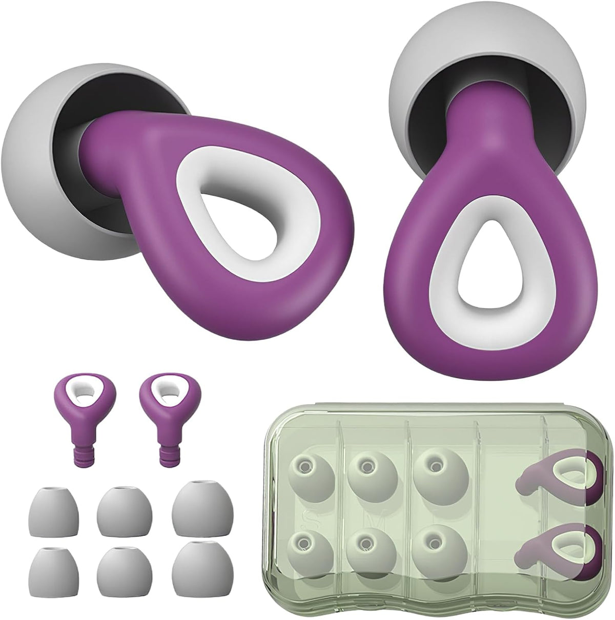Noise Cancelling Ear plugs for Sleeping - Black Comfortable Reusable Silicone Earplugs for Sleep 24dB Noise Reduction Snoring and Studying Travel Concerts Hearing Protection with 3Tips and Storage Box