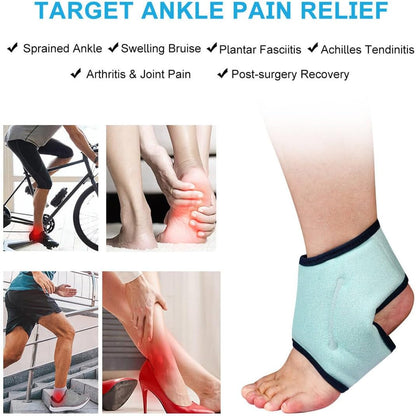 Ankle Ice Pack Wrap Reusable Gel Packs Ankle Brace Ice Pack Hot Cold Therapy Compression for Sprain Swelling Ankles Achilles Tendonitis Plantar Fasciitis Pain Relief