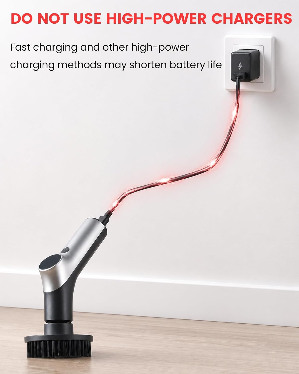 Electric Spin Scrubber, IPX7 Waterproof Shower Scrubber with 7 Brush Heads | 2.5N·m Torque Power Scrubber for Bathroom Grout Tile Bathtub Cleaning, Cordless with LED Display & Extendable Handle