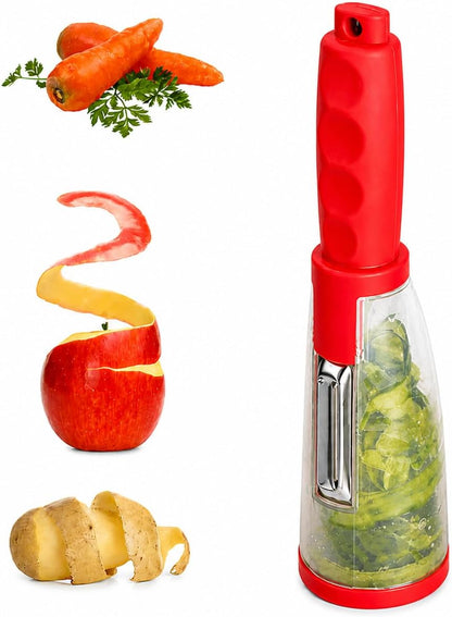 Nature+ Vegetable Peeler Fruit Peeler with Container, Stainless Steel Blade, Non-Slip Handle, Kitchen Kiwi Peeler for Apple, Potato