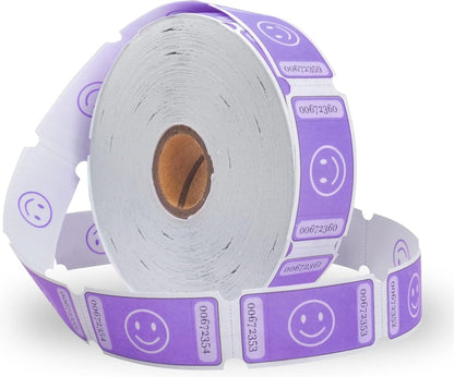 L LIKED Smile Raffle Tickets Roll 1"x2" for Events 1000 Pink | Smile Face Design, Perforated with Consecutive Numbers, Great for Entry, Class Reward & Fundraiser