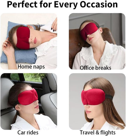 Sleep Mask for Back and Side Sleepers 1 Pack, 3D Light Blocking Eye Mask for Sleeping, Zero Pressure Eye Cover for Women and Men, Lightweight Breathable Night Blindfold Black