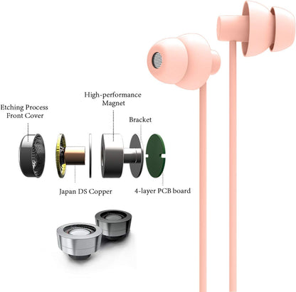 MAXROCK Sleep Earbuds,Ultra Soft Lightweight Sleep Earphones Headphones with Volume Control and Mic for Insomnia, Side Sleeper, Snoring, Air Travel, Meditation & Relaxation (Acid Blue)