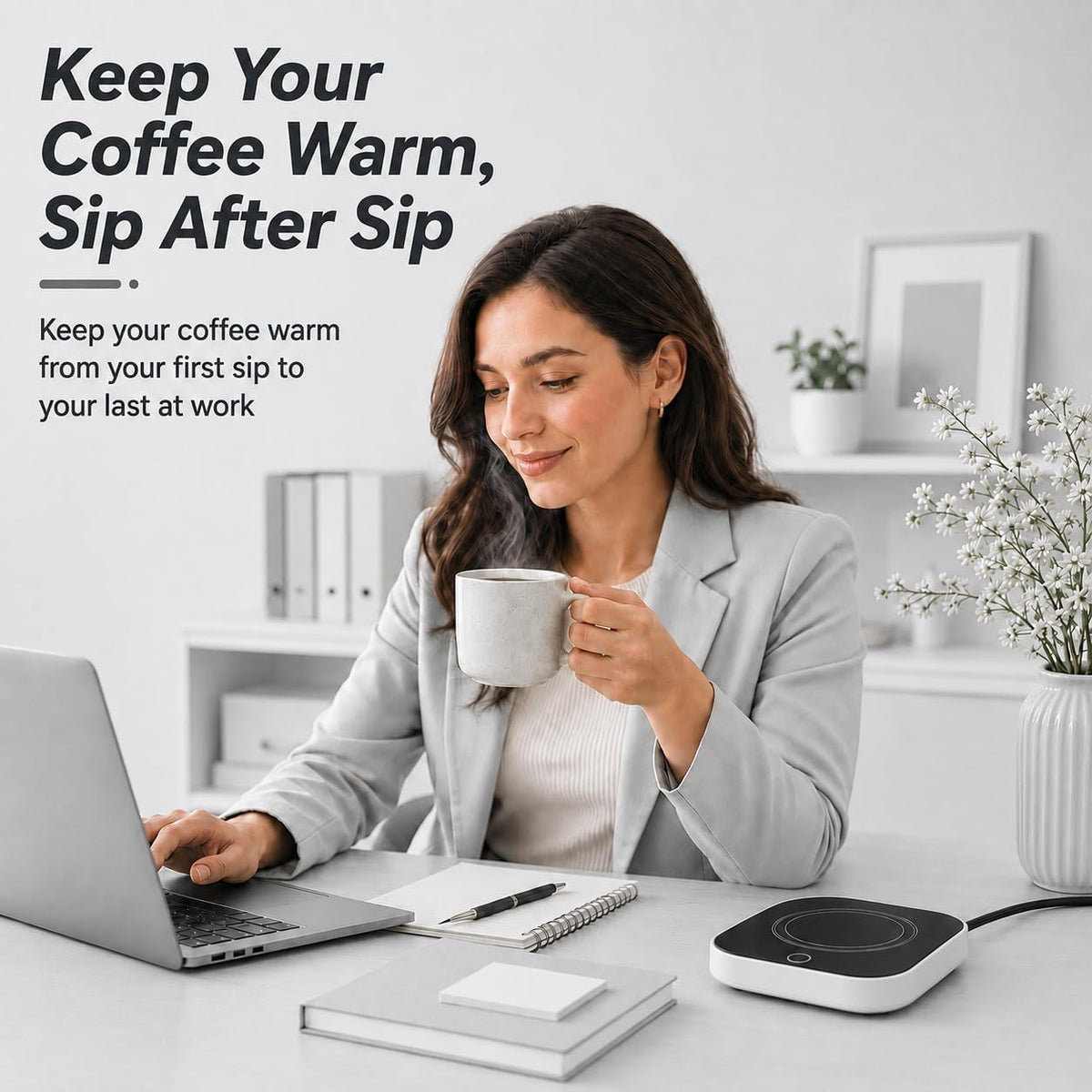 Coffee Cup Warmer, Auto Shut-Off Mug Warmer, 3 Temperature Setting