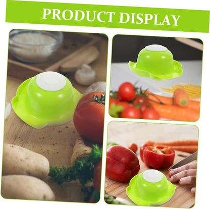 Vegetable Slicer Hand Protector Safe Food Holder for Cutting Fruits Vegetables Lightweight Grater with Pressing Handle Finger Guard for Safe Meal Prep Green