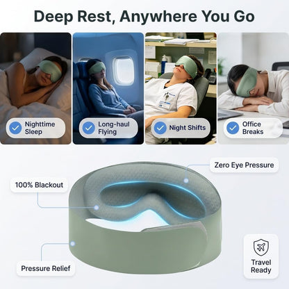 100% Blackout Weighted Sleep Mask: 3D Contoured Eye Mask with Full Coverage for Lash Extension - Soft Memory Foam,Adjustable Size - Eye Cover for Airplane Travel Essential,Meditation Blindfold