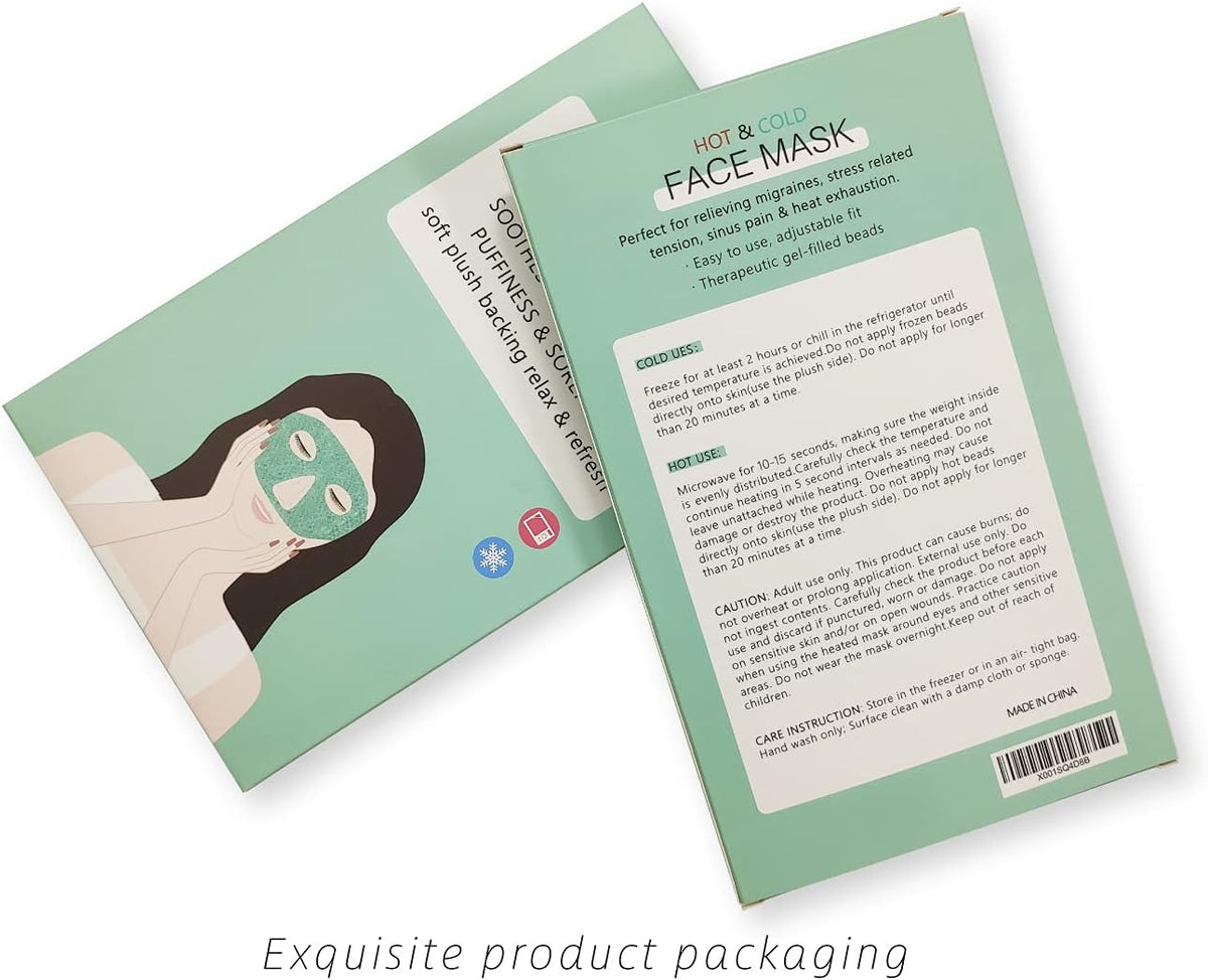 Ice Face Eye Mask for Woman Man,Hot or Cold Gel Face Ice Mask Reusable