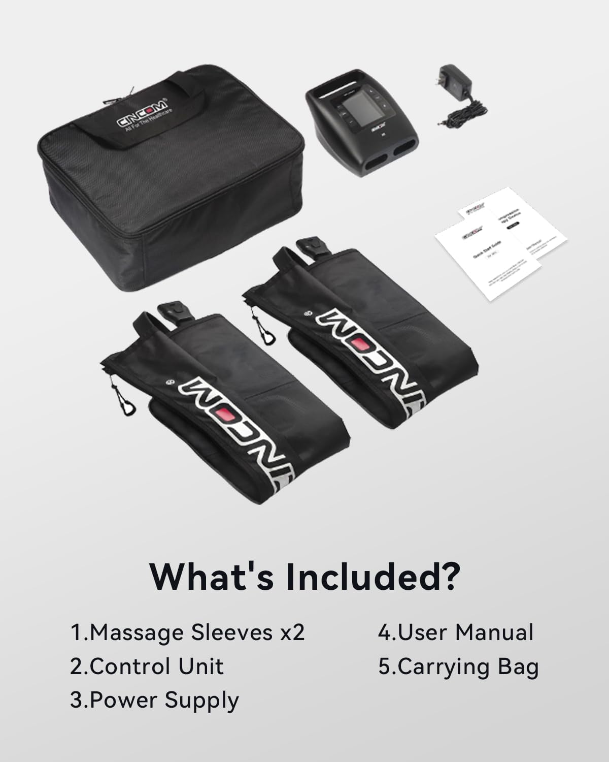 CINCOM Cordless Leg Recovery Compression System, Large | with Dynamic Compression Massage Technology - 3 Different Sizes for Everyone