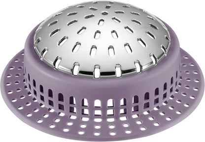 Aluvor Bathtub Drain Hair Catcher Shower Drain Cover Sink Drain Protector | Bathroom Sink & Bathtub Drain Strainer for Pop-Up & Regular Drains, grey