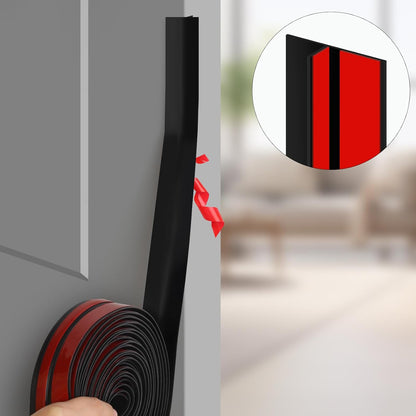 Benory T-Shaped Silicone Door Weather Stripping, Clear, 1.38" W x 20 ft | T-shaped design helps the seal stay in place on door frames while reducing drafts, energy loss, and outside noise