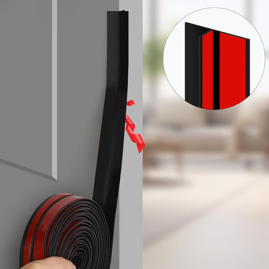 Benory T-Shaped Silicone Door Weather Stripping, Clear, 1.38" W x 20 ft | T-shaped design helps the seal stay in place on door frames while reducing drafts, energy loss, and outside noise